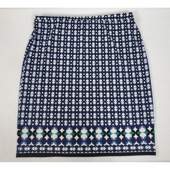 Max Studio Dresses & Skirts - Max Studio Blue Geometric Circle Print Stretch Pencil Skirt Womens Large 4712W14